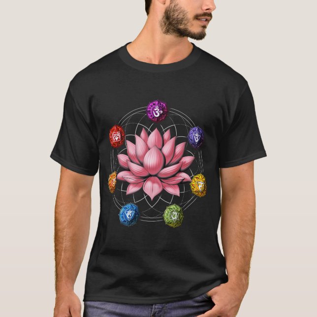 T-shirt Symboles du Chakra Lotus Zen (Devant)