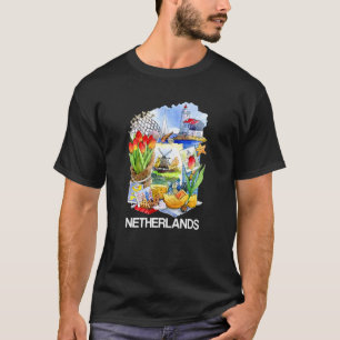 T-shirt Symboles néerlandais des Pays-Bas Canaux Tulipes M
