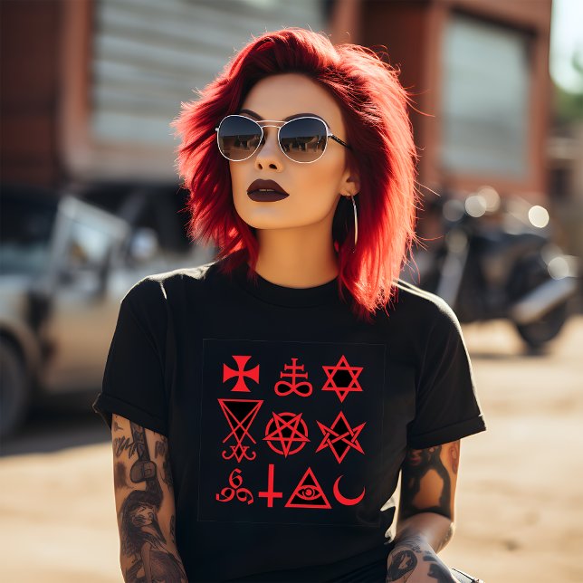 T-shirt Symboles Occultes Rouges (Créateur téléchargé)