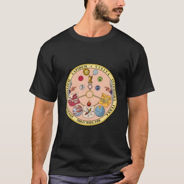 T-shirt Symboles secrets Vitriol Rosicrucian Alchimie (Devant)