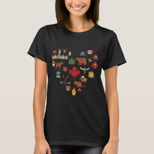 T-shirt Symboles Vintages canadiens Drapeau canadien Feuil