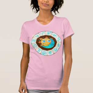 T-shirt Symboles zodiaques avec Doodles de lune de soleil