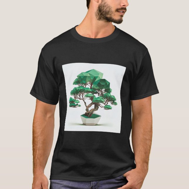 T-shirt Symétrie Dévoilée Géométrie Brillance En Bonsai (Devant)