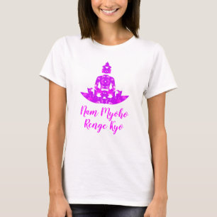T-shirt Symétrie spirituelle rose et blanc Lotus Yoga