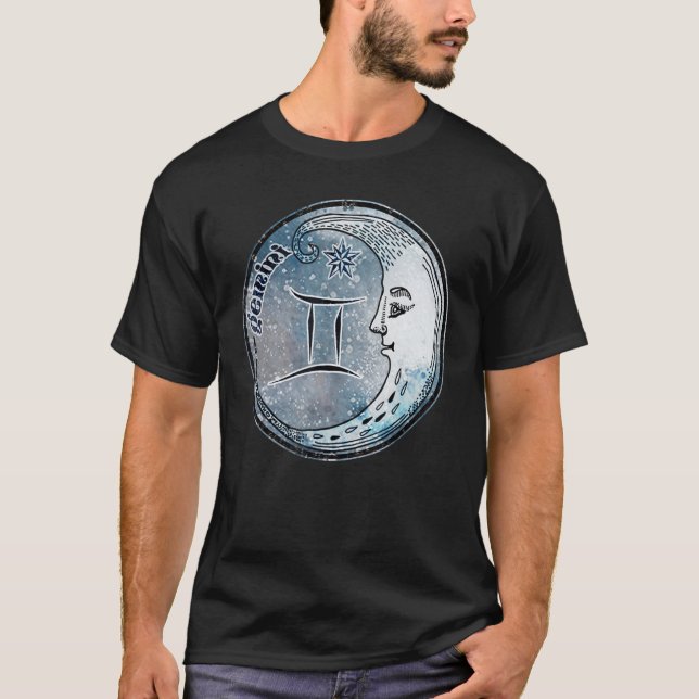 T-shirt SYMME DIALOGUE LUNE GEMini Astrologie Boho Hippie  (Devant)