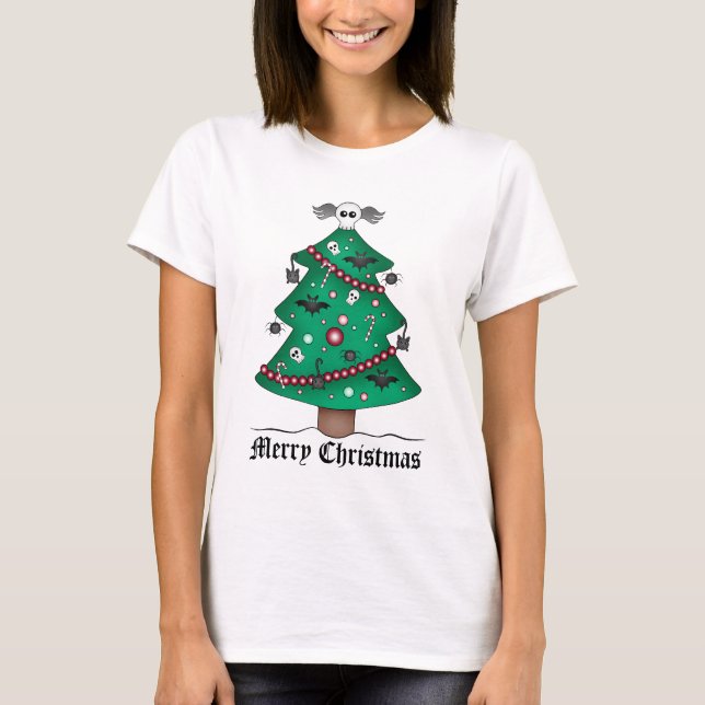 T-shirt Sympa arbre de Noël gothique (Devant)