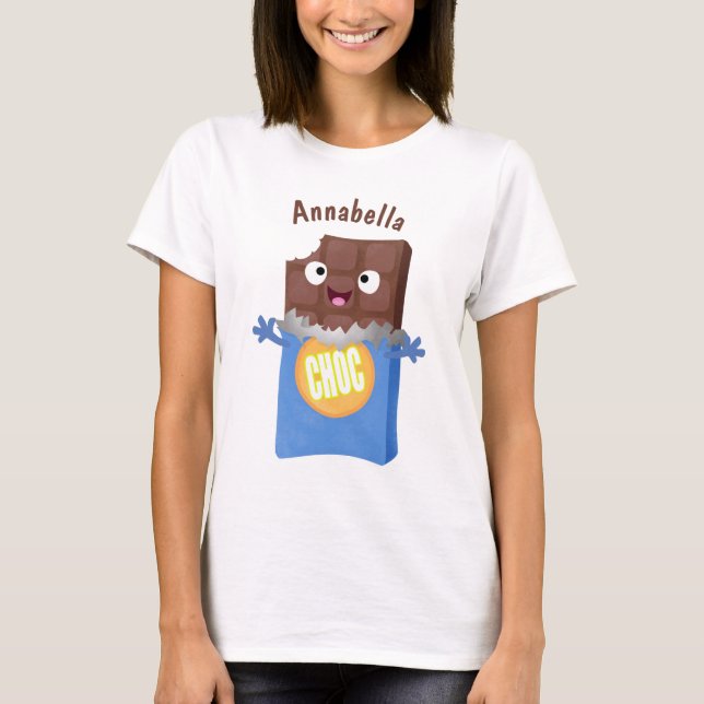 T-shirt Sympa chocolat chocolat bonbon bar personnage de d (Devant)
