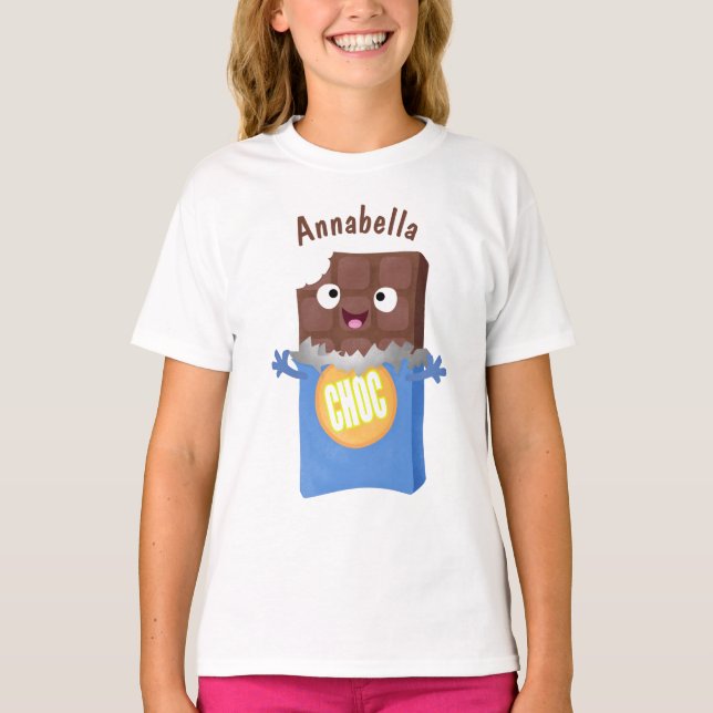 T-shirt Sympa chocolat chocolat bonbon bar personnage de d (Devant)