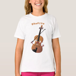 T-shirt Sympa drôle violon personnage de dessin animé