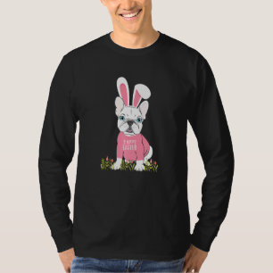 T-shirt Sympa Français Bulldog Lapin de Pâques Oreilles Gr
