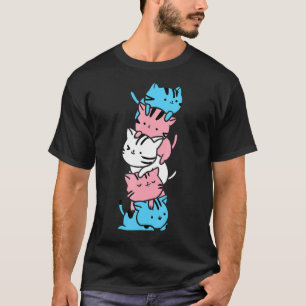 T-shirt Sympa Gay pride Transgenre Cat Pile Lgbt Drapeau S
