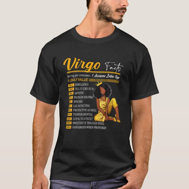 T-shirt Sympathique Virgo Faits merveilleux Zodiac Signet  (Devant)