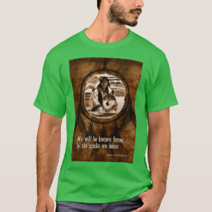 T-shirt Sympathy Native American Wolf and Dreamcatcher