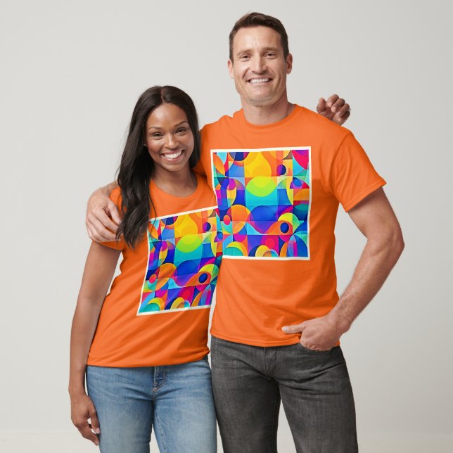 T-shirt Symphonie de couleurs géométriques (Unisexe)
