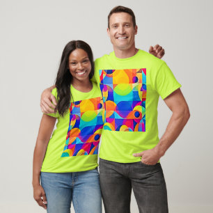 T-shirt Symphonie de couleurs géométriques
