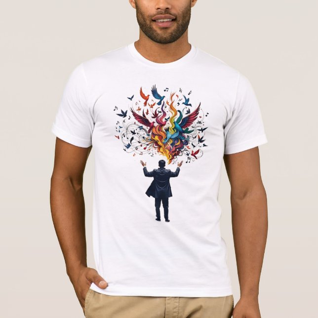 T-shirt Symphonie d'oiseaux surréalistes (Devant)