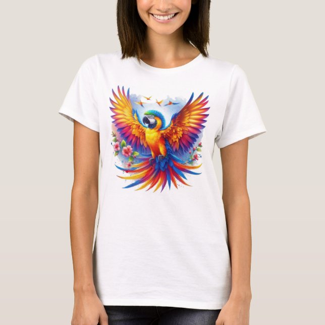 T-shirt Symphonie du perroquet vibrant (Devant)
