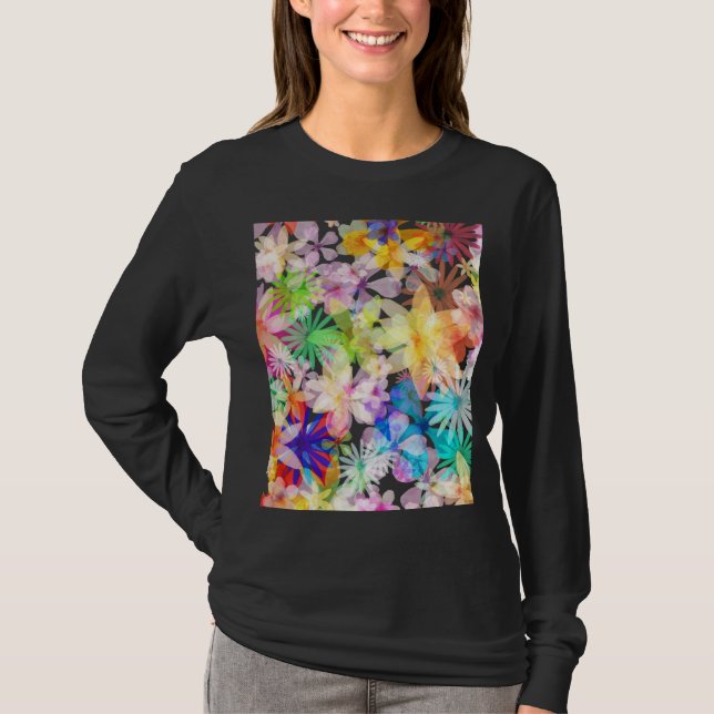 T-shirt Symphonie florale d'aquarelle vibrante (Devant)