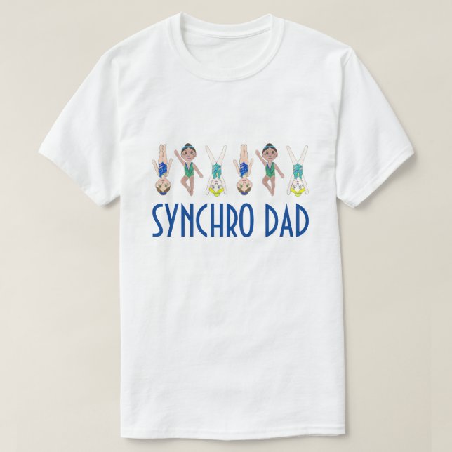 T-shirt SYNCHRO DAD Nage synchronisée Nom de la fille (Design devant)