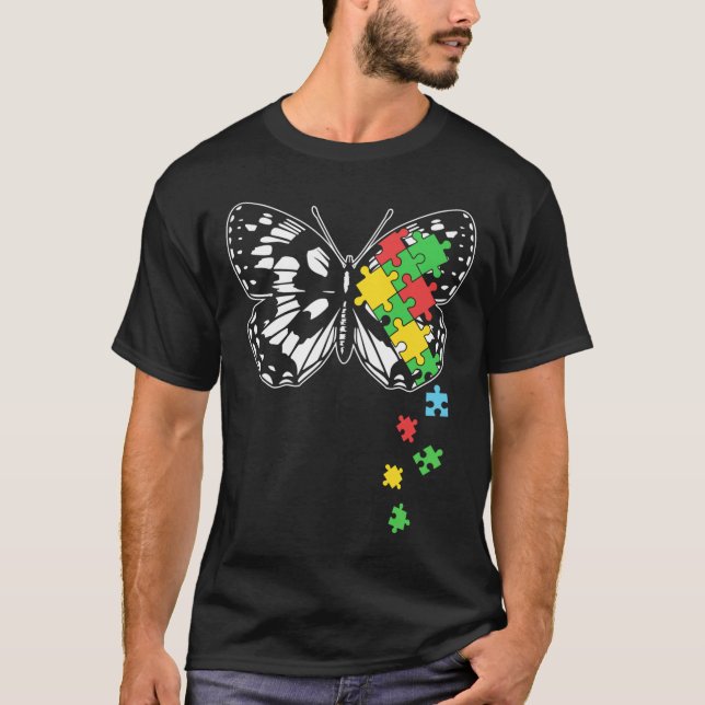 T-shirt Syndrome d'asperger de papillon de sensibilisation (Devant)