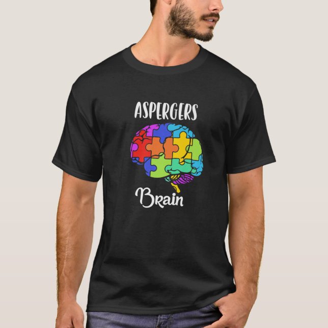 T-shirt Syndrome d'Aspergers - Pièces de Puzzle Cerveau Ar (Devant)