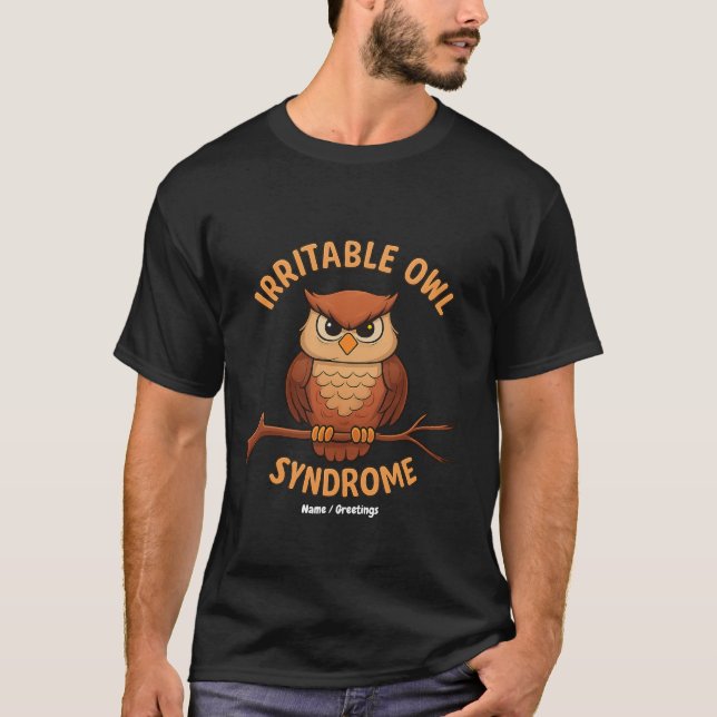 T-shirt Syndrome de Chouette Irritable Drôle Chouette en C (Devant)