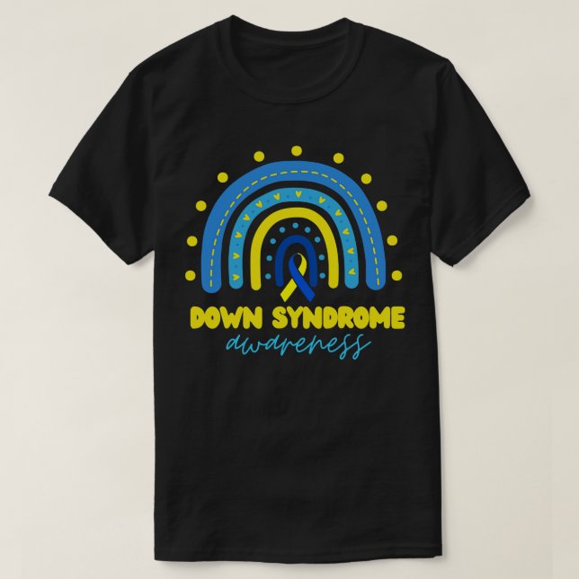 T-shirt Syndrome de Down Arc-en-ciel 9 (Design devant)