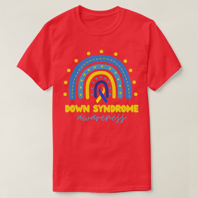 T-shirt Syndrome de Down Arc-en-ciel 9 (Design devant)