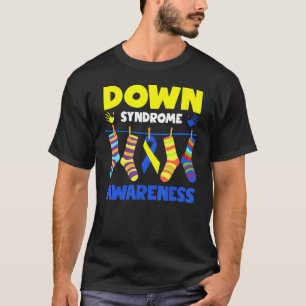 T-shirt Syndrome De Down Mains Bleues Et Jaunes