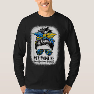 T-shirt Syndrome de Down Maman Vie Messager Bun Down Syndr
