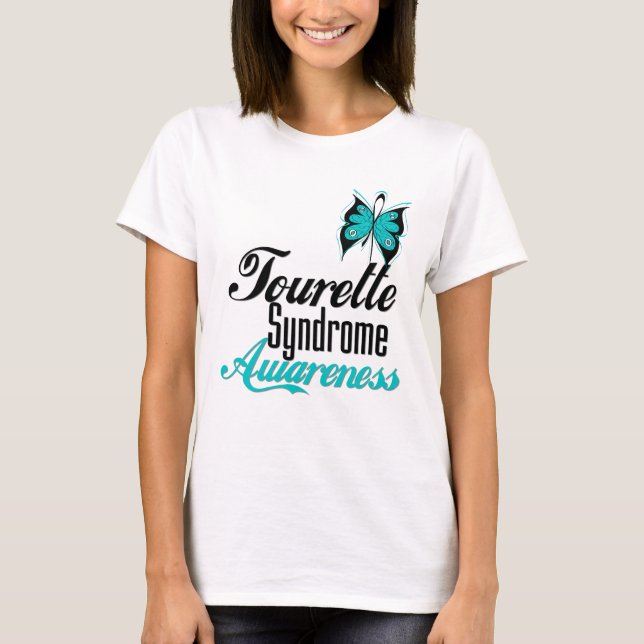 T-shirt Syndrome de Tourette de conscience de papillon (Devant)