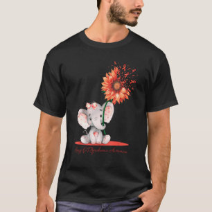 T-shirt Syndrome du QT long Éléphant mignon tournesol