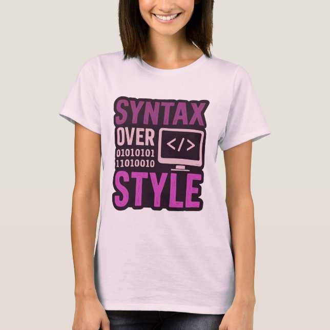 T-shirt Syntaxe en gras sur style graphique rétro (Devant)