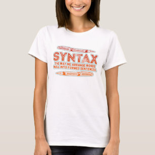 T-shirt Syntaxe Funky Structure de la phrase Grammaire