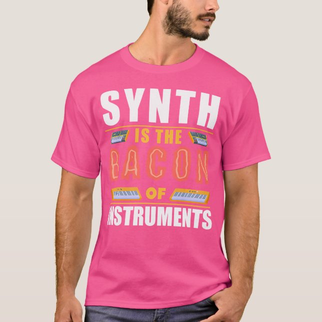 T-shirt Synth Est La Bacon D'Instruments Synth Pop Fun 80 (Devant)