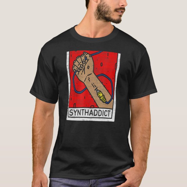 T-shirt Synthéseur Synthaddict Dj Studio Daw Producteur An (Devant)