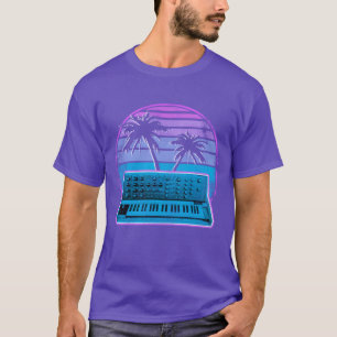 T-shirt Synthétiseur analogique Synthwave Rétro-ondes vint