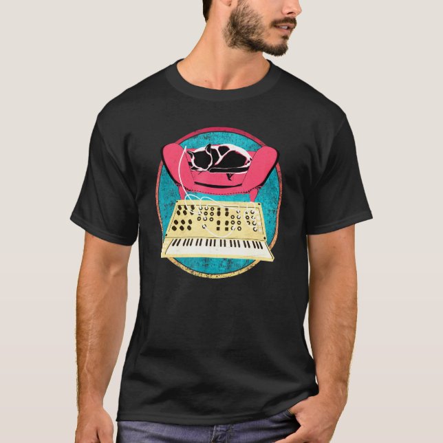 T-shirt Synthétiseur Cat On (Devant)