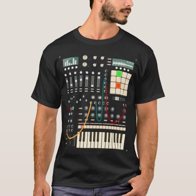 T-shirt Synthétiseur Et Machine À Tambour De Mewzeek T (Devant)