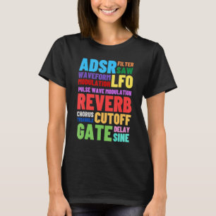 T-shirt Synthétiseur modulaire analogique Mots Techno Rave