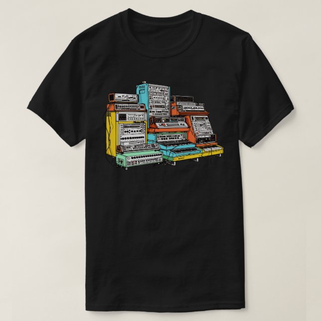 T-shirt Synthétiseur modulaire Conception esthétique du ve (Design devant)