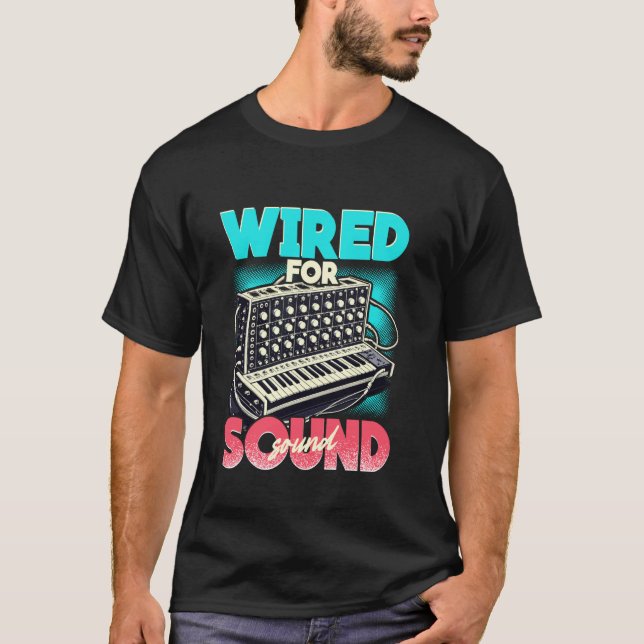 T-shirt Synthétiseur Musicien Synthétiseur DM câblé pour s (Devant)