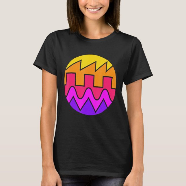 T-shirt Synthétiseur Rétro Waveform Sound Wave Electronic  (Devant)