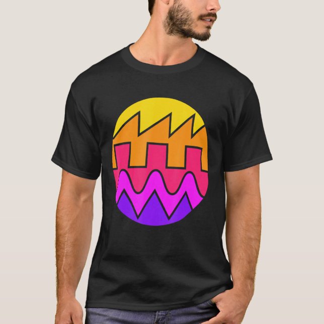 T-shirt Synthétiseur Rétro Waveform Sound Wave Electronic  (Devant)