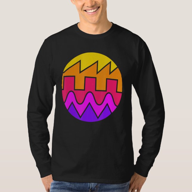 T-shirt Synthétiseur Rétro Waveform Sound Wave Electronic  (Devant)