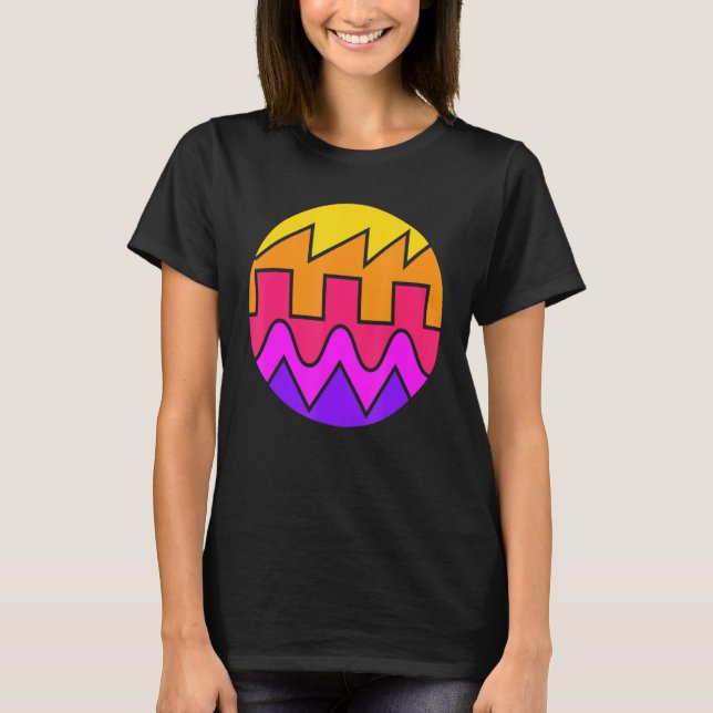 T-shirt Synthétiseur Rétro Waveform Sound Wave Electronic  (Devant)