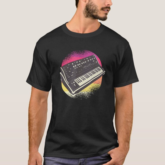 T-shirt Synthétiseur Techno Retro (Devant)