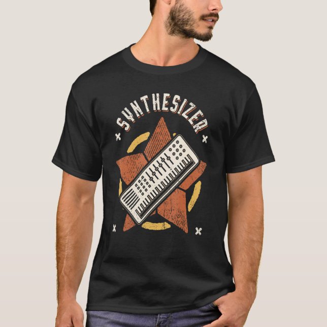 T-shirt Synthétiseur Vintage Retro Classic Music (Devant)
