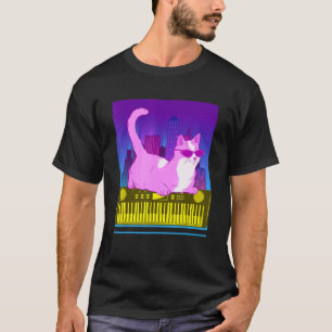 T-shirt Synthétiseur vintage Synthétiseur Cat Retro Synth