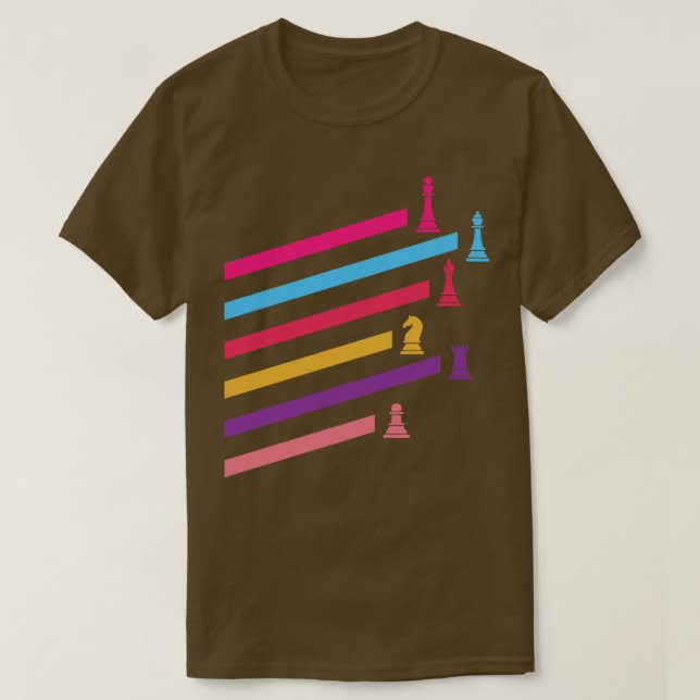 T-shirt Synthwave 80s Chess Pièces (Design devant)